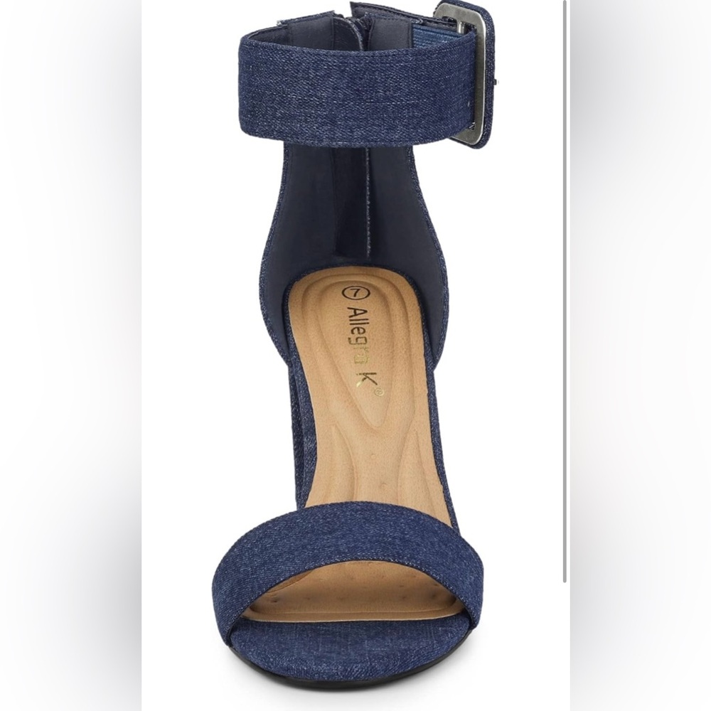 Allegra K Women's Ankle Strap Block High Heel Sandals - Picture 2 of 6